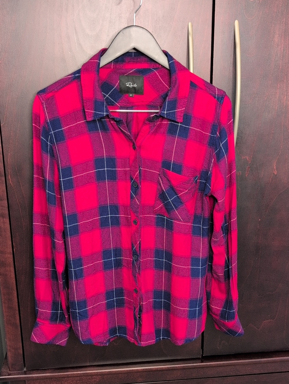 Rails Hunter Shirt Ruby/Navy Check M